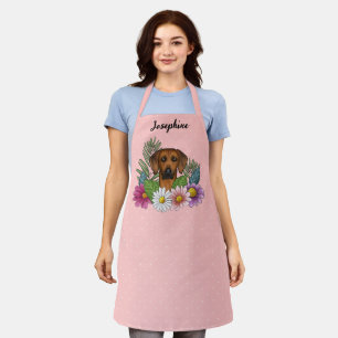 Tablier Tête de Ridgeback de Rhodésie Fleurs Colorées sur