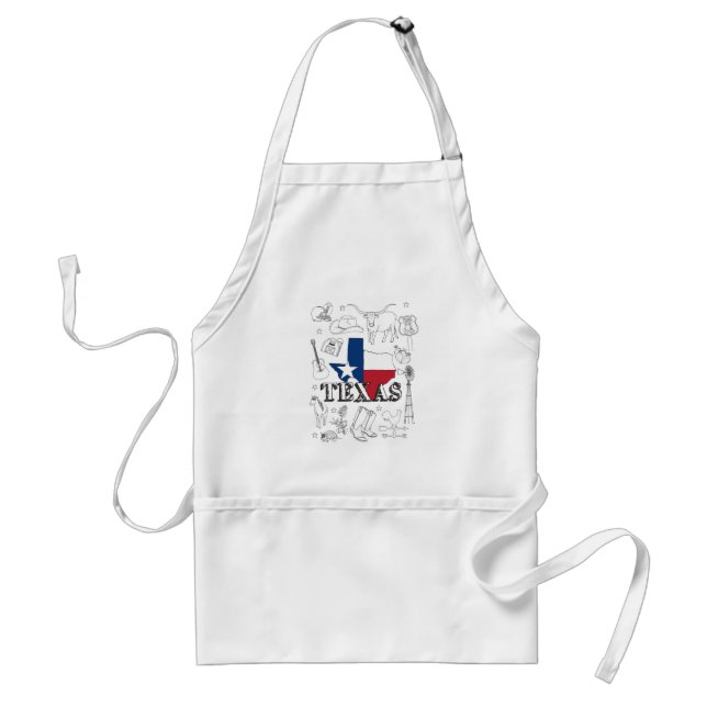 Tablier Texas Illustration Doodles of Texas Texas Motif (Devant)