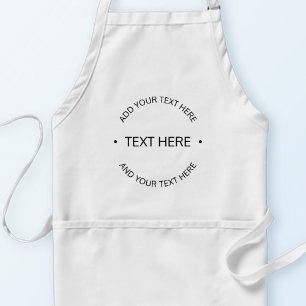 Tablier Texte éditable simple moderne Blanc & Noir