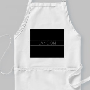 Tablier Texte personnalisable Noir et gris foncé moderne