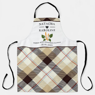 Tablier Texte personnalisé, aquarelle Cuisine