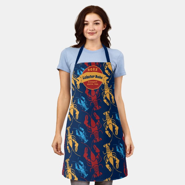 Tablier Texte personnalisé du pain de homard de la Nouvell (Porté)