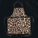 Tablier Texte personnalisé Luxe Leopard Apron chic<br><div class="desc">Noms personnalisés Tablier léopard de luxe chic et élégant.</div>
