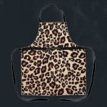 Tablier Texte personnalisé Luxe Leopard Apron chic<br><div class="desc">Noms personnalisés Tablier léopard de luxe chic et élégant.</div>