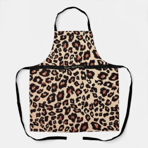Tablier Texte personnalisé Luxe Leopard Apron chic