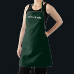 Tablier Texte personnalisé vert pin minimaliste élégant<br><div class="desc">Personnaliser Nom du texte monogramme minimaliste élégant solide clair foncé pin vert et blanc Apron. Customisez,  personnalisez avec le nom,  le devis,  l'expression ou le texte. Idéal pour cuisiniers,  chefs,  poteries,  céramiques,  artisanat,  travail,  cuisine,  boulangerie,  barbecue,  grill,  mais aussi pour les entreprises et les magasins,  etc</div>