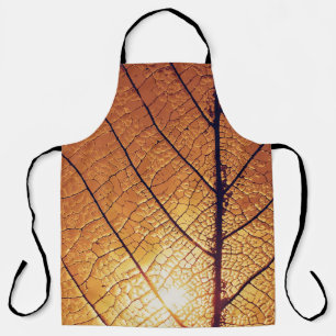 Tablier textile à feuille Brown et blanche