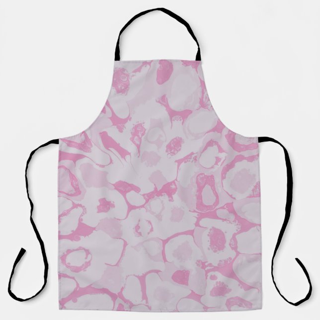 Tablier textile floral rose et blanc (Recto)