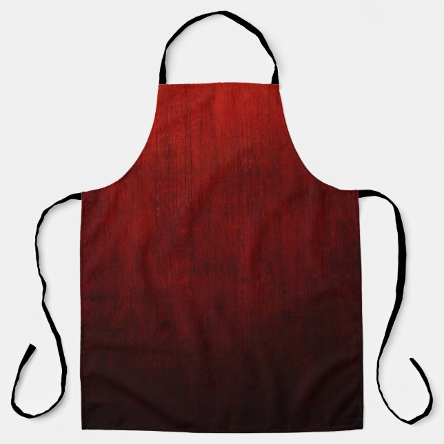 Tablier textile floral rouge et noir (Recto)