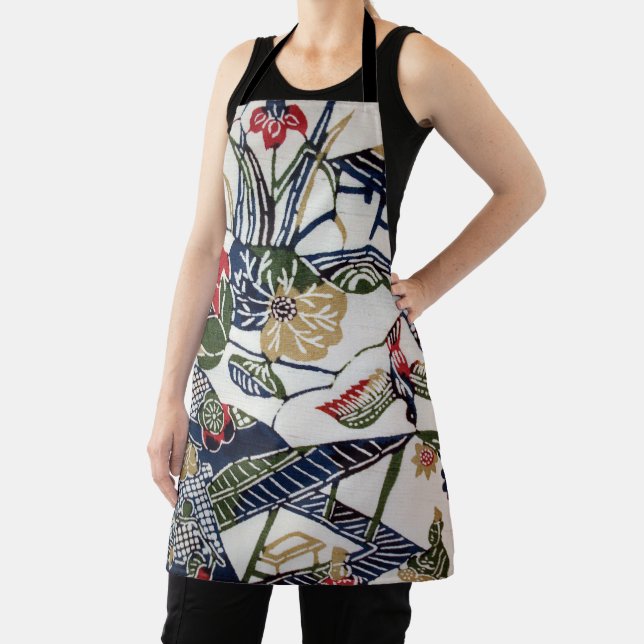 Tablier Textile japonais kimono Vintage (Bingata) (Insitu)