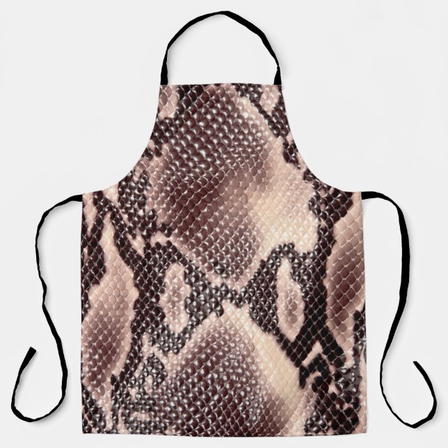 Tablier texture Brown en cuir de serpent (Recto)