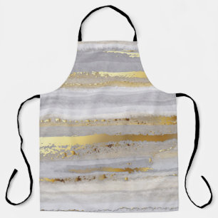 Tablier Texture d'aquarelle en or gris luxe