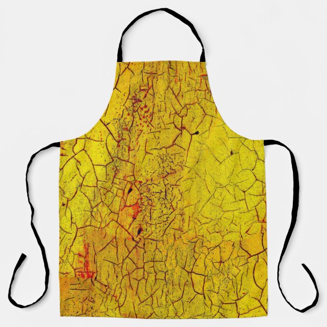 Tablier Texture de la vieille peinture jaune craquelé abst (Recto)