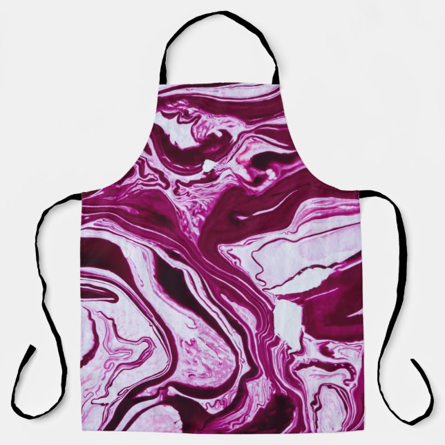 Tablier Texture de marbre magenta : Art Abstrait des fluid (Recto)
