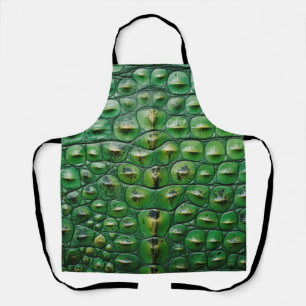 Tablier texture de peau de crocodile animal vert écailles