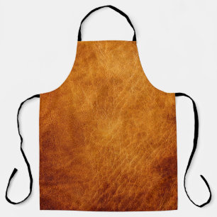 Tablier texture en cuir Brown