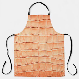 Tablier Texture en cuir de crocodile brun clair