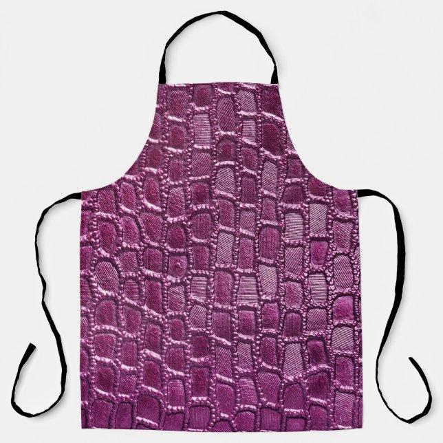 Tablier Texture en cuir violet (Recto)