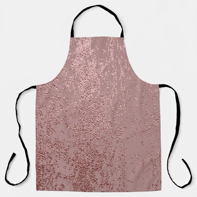 Tablier Texture or métallique, quartz rose. (Recto)
