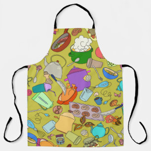 Tablier Texture transparente. Doodles dessinés à la main o