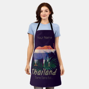 Tablier Thaïlande Elephant Drapeau Jungle Feuille Souvenir