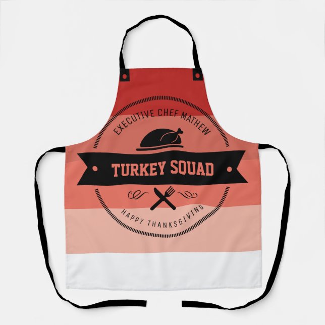 Tablier Thanksgiving Funky Turkey Squad Hipster (Recto)