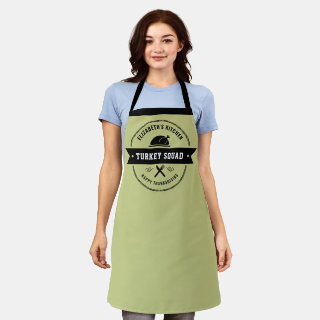 Tablier Thanksgiving Funny Turkey Apron (Porté)