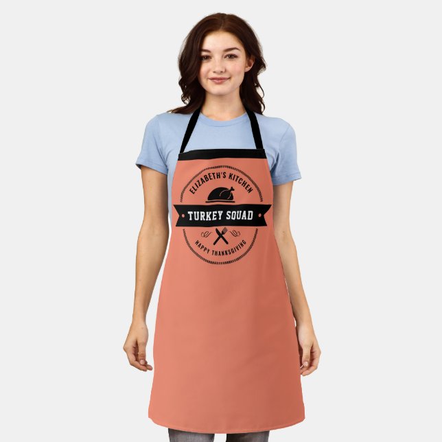 Tablier Thanksgiving Funny Turkey Apron (Porté)