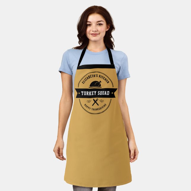 Tablier Thanksgiving Funny Turkey Apron (Porté)