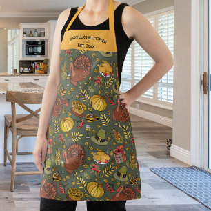 Tablier Thanksgiving personnalisé, tourte Citrouille Turqu