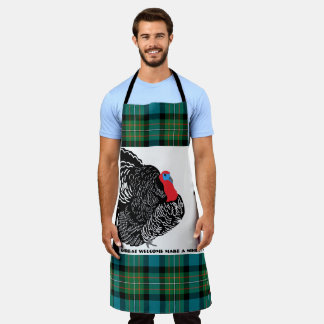 Tablier Thanksgiving tartan turkey Apron