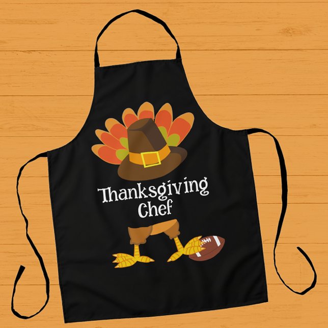Tablier Thanksgiving Turquie Football Chef Personnalisé (Créateur téléchargé)