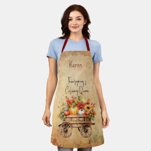 Tablier Thanksgiving's Custom culinary Queen Rustic Apron