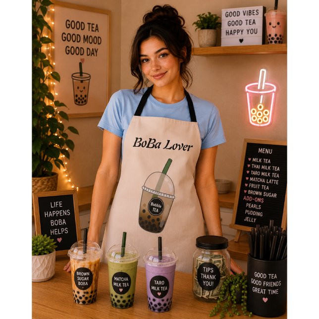 Tablier thé aux perles bubble tea (Créateur téléchargé)