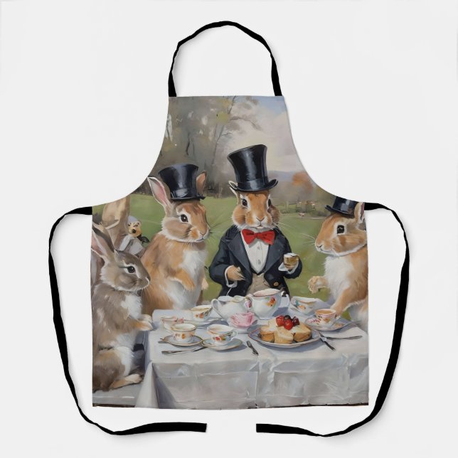 Tablier Thé de Pâques avec le Lapin (Recto)