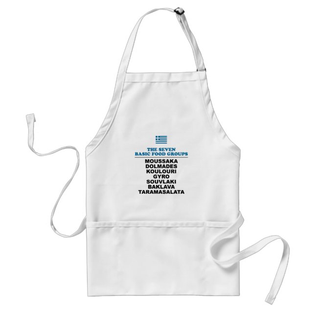 Tablier The Seven Basic Food Groups Funny Greek Apron (Devant)