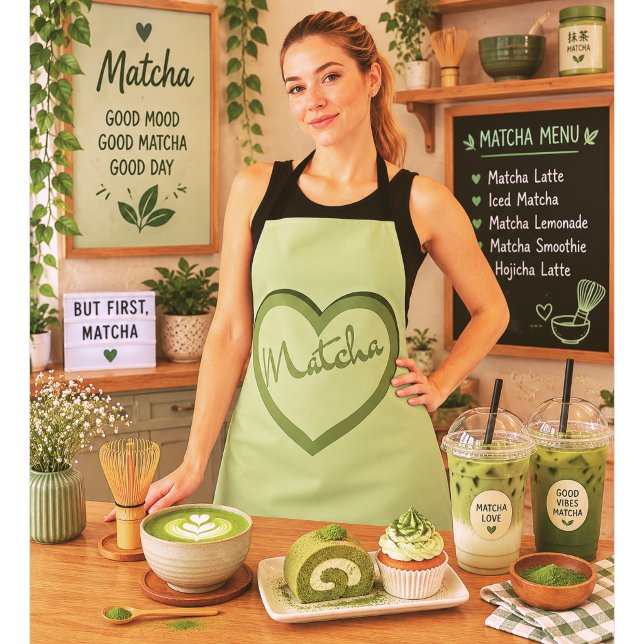 Tablier Thé vert Matcha Coeur Y2k Super (Créateur téléchargé)