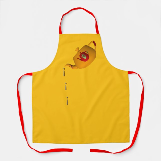 Tablier Théière Double Goutte à Goutte Jaune  Chef Pâtissi (Recto)