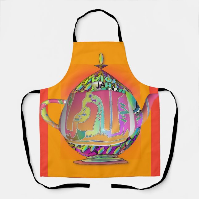 Tablier Théière Pot à Épices Cadeau pour Chef Cuisine (Recto)