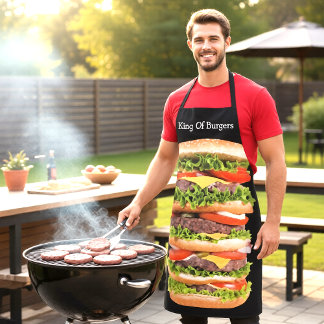 Tablier Thème Barbecue Géant Hamburger Drôle
