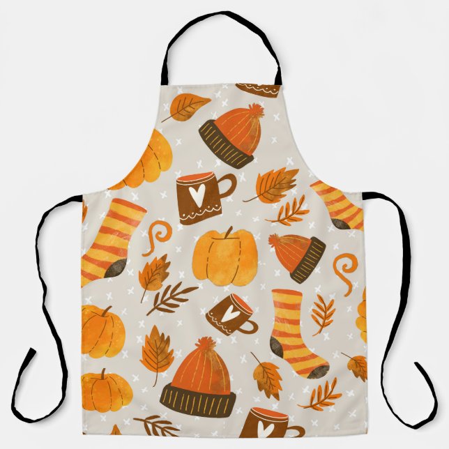 Tablier Thème d'automne Carrelage Motif transparent (Recto)
