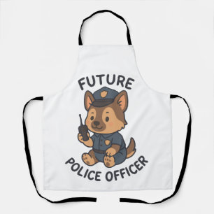 Tablier Thème de futur policier avec un chien mignon