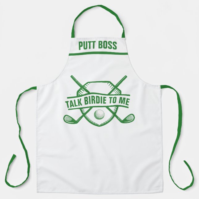 Tablier Thème de golf personnalisé Apron : Talk Birdie Che (Recto)
