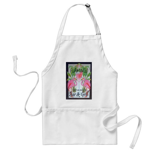 Tablier Thème rose de boissons de plage de barre et de (Devant)