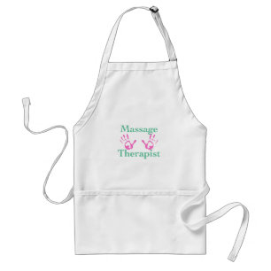 Tablier Thérapeute de massage : empreintes de main roses