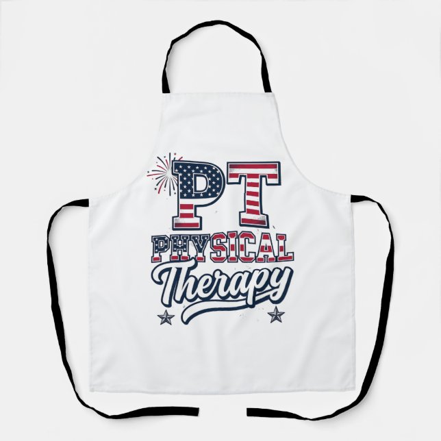 Tablier Thérapie physique patriotique conception de t-shir (Recto)