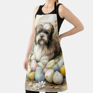 Tablier Tibetan Terrier Chien avec œufs de Pâques Vacances