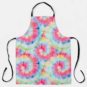Tablier Tie Dye Spiral, aquarelle art.