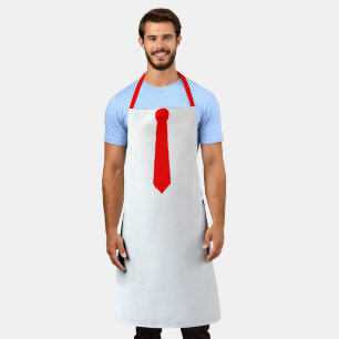 Tablier Tie rouge Nouveauté blanche