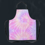 Tablier Tiedye Pastel Rainbow Spirale Hippie Tie Dye<br><div class="desc">Teinture motif de teinture pastel couleur arc-en-ciel. Pastel rose,  jaune,  bleu tiedye shibori hippie design spirale motif Apron</div>